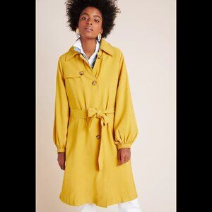 Anthropologie NWT Mustard Yellow Belted Jacket